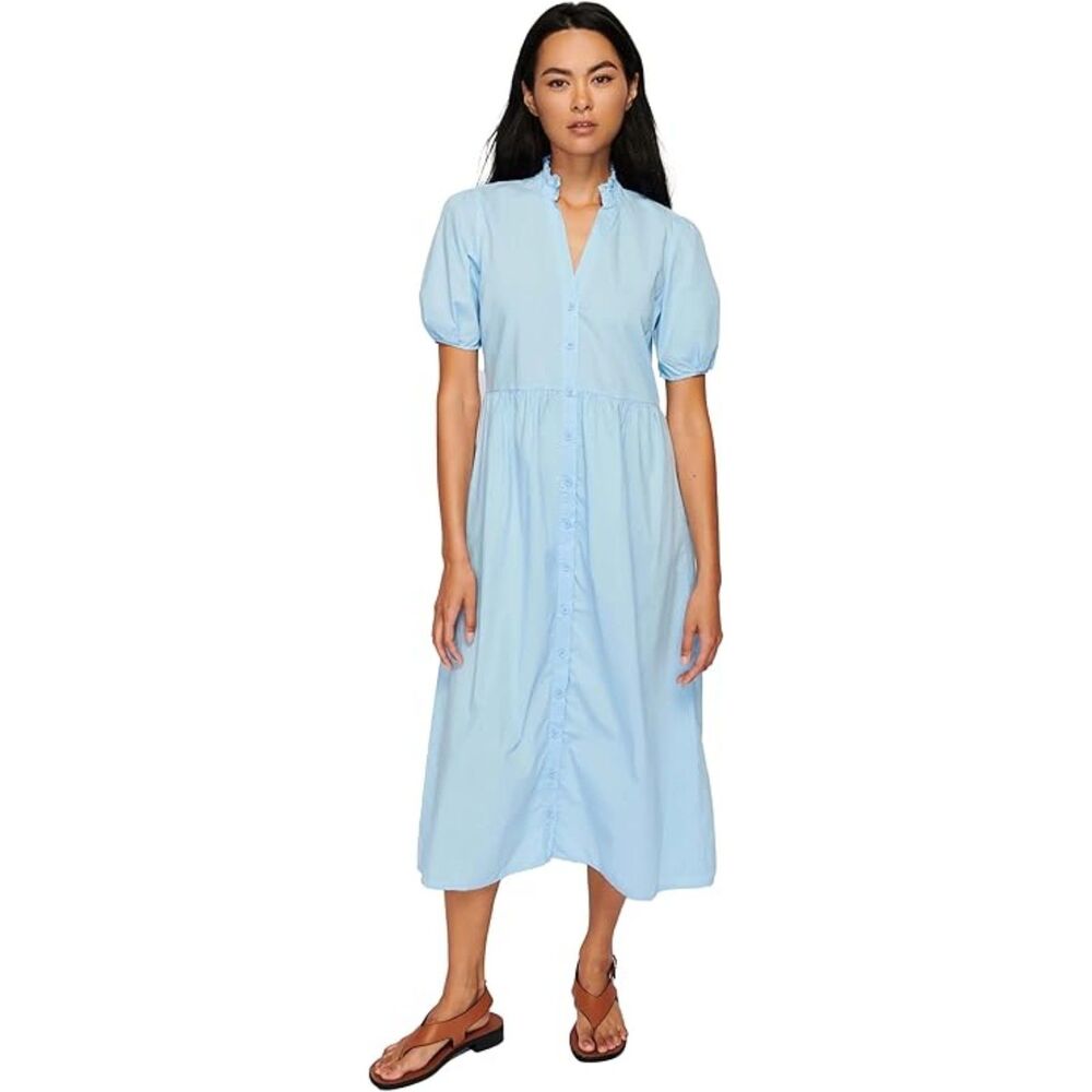 Nation LTD Dress Women's Size Medium Baby Blue Pastel Liliya Midi Preppy Classic